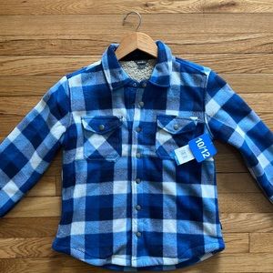 NEW! Eddie Bauer Sherpa Lined Fleece Flannel Shirt Jacket Boys  NWT 10/12